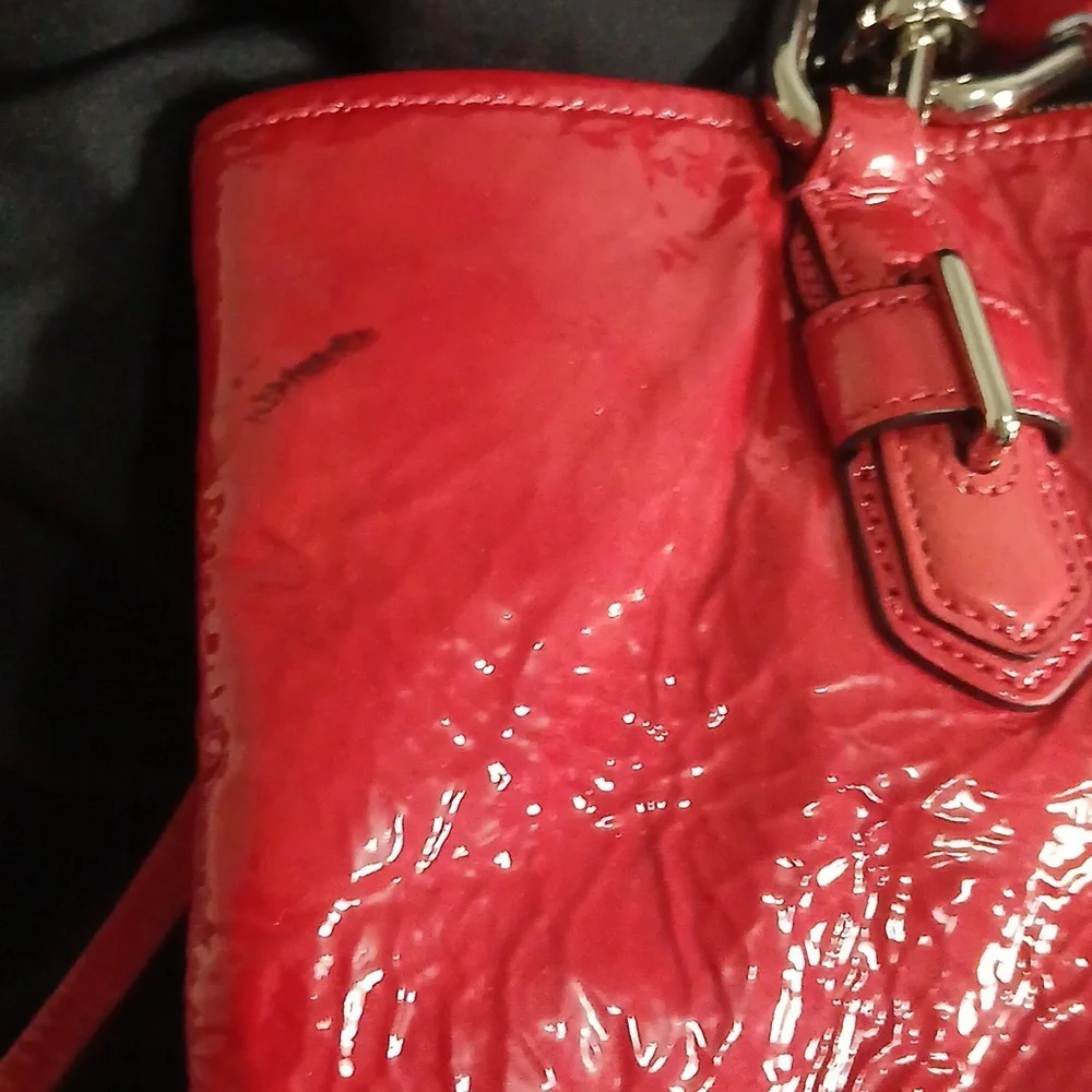 Coach “Chelsea Jayden” 18960 Patent Leather Bag  With Wristlet– Cherry Red 💋✨ - Picture 4 of 8